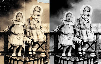 our professional photo scanning service waiting to restore and repair a damaged photo